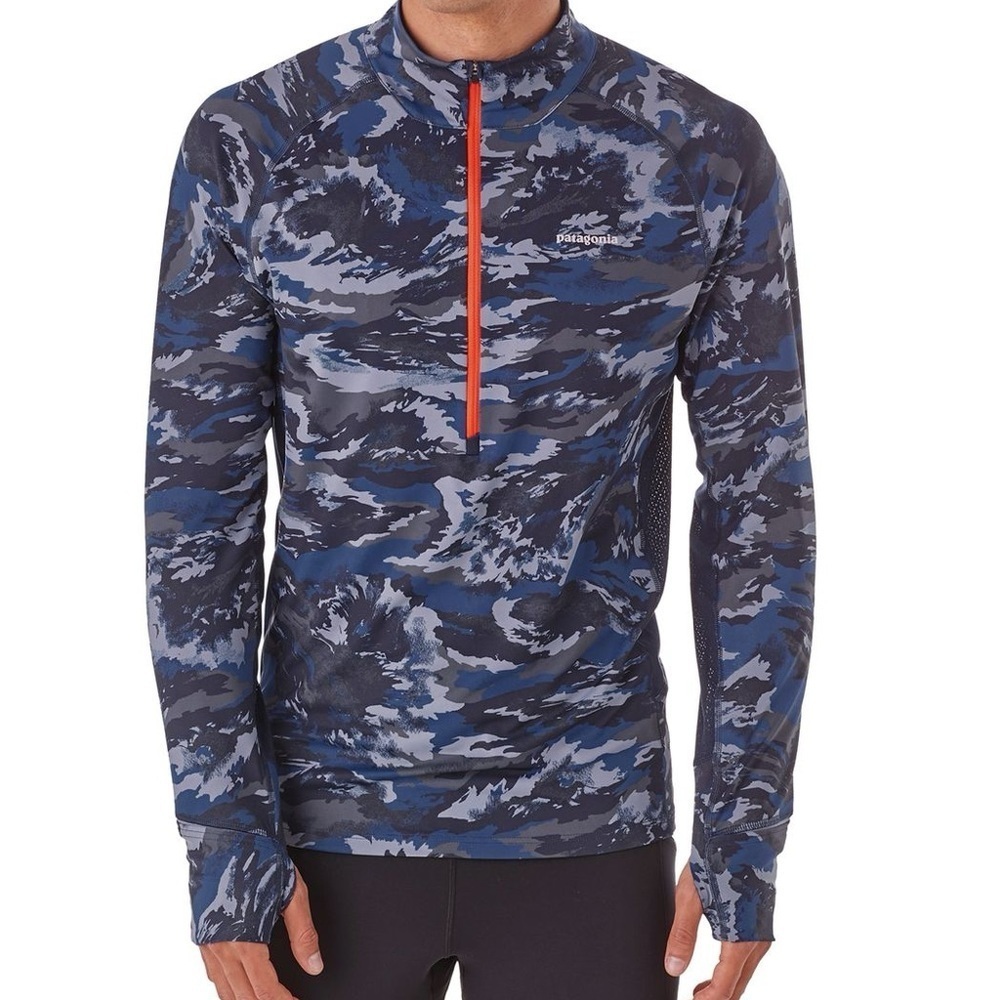 Patagonia Men’s All Weather Zip-Neck in Blue Camo